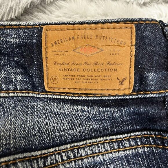 American Eagle Jeans Women 0 Jegging Super Stretch Distressed Dark Grunge Ripped - Picture 8 of 11